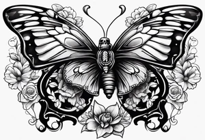 Butterfly with skull tattoo idea