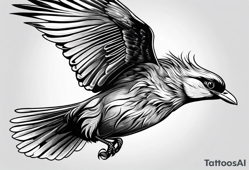 Bird flying to freedom tattoo idea