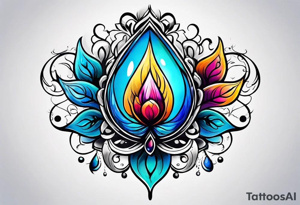 Water drops tattoo idea