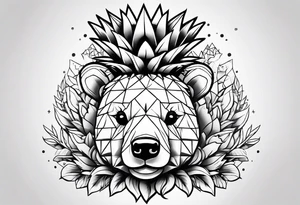 Cute pineapple bear tattoo idea