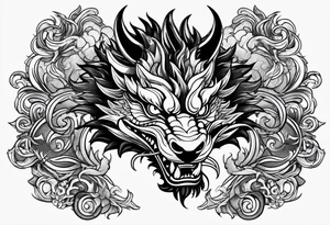 Animal Head ONLY: Chinese Dragon front facing tattoo idea