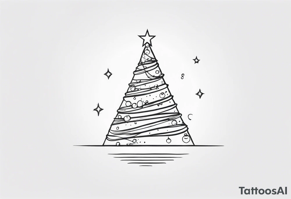 Twinkling Christmas Tree tattoo idea