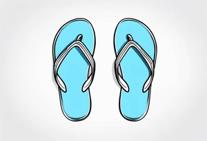 tiny light blue flip flop tattoo idea