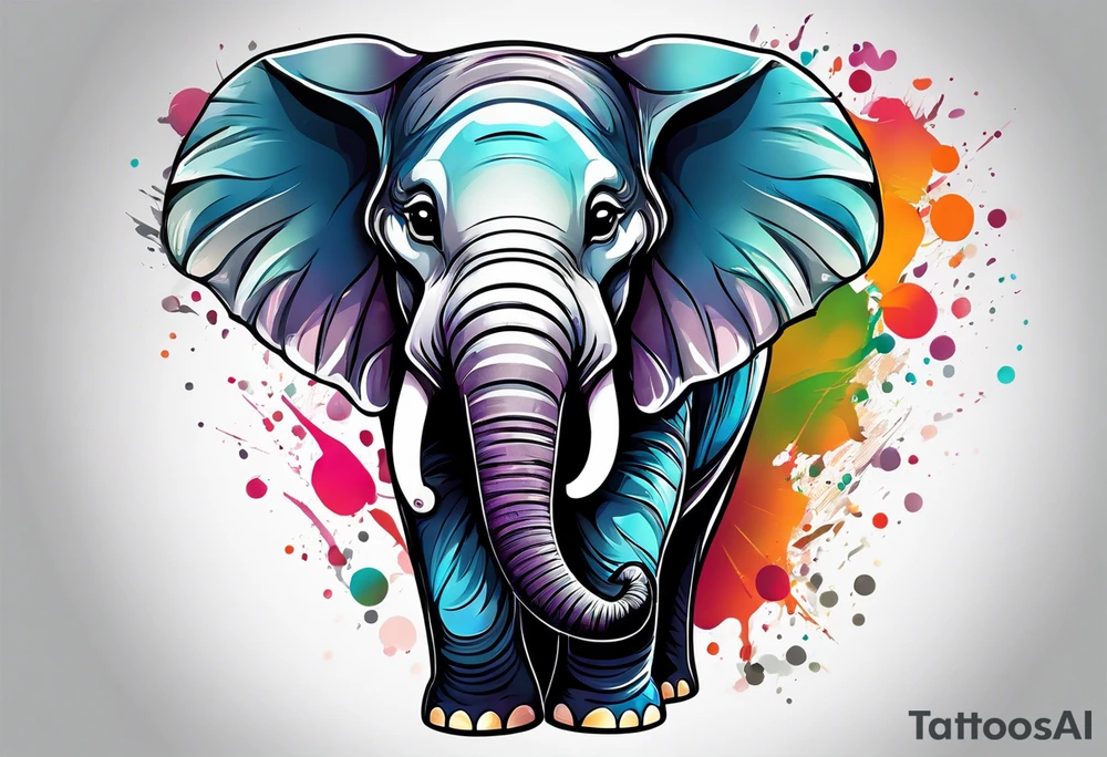 baby elephant tattoo idea
