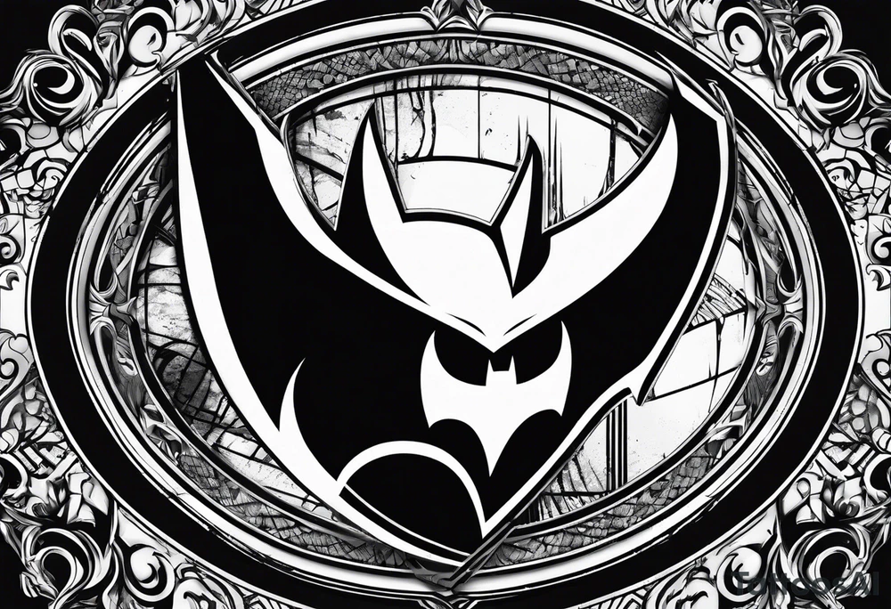 batman symbol, grunge, no circular tattoo idea