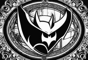 batman symbol, grunge, no circular tattoo idea