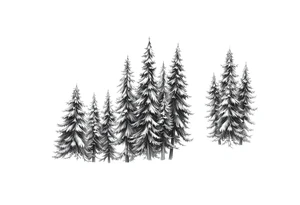 Coniferous forest forearm tattoo sleeve tattoo idea