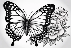 carnation moon butterfly tattoo idea