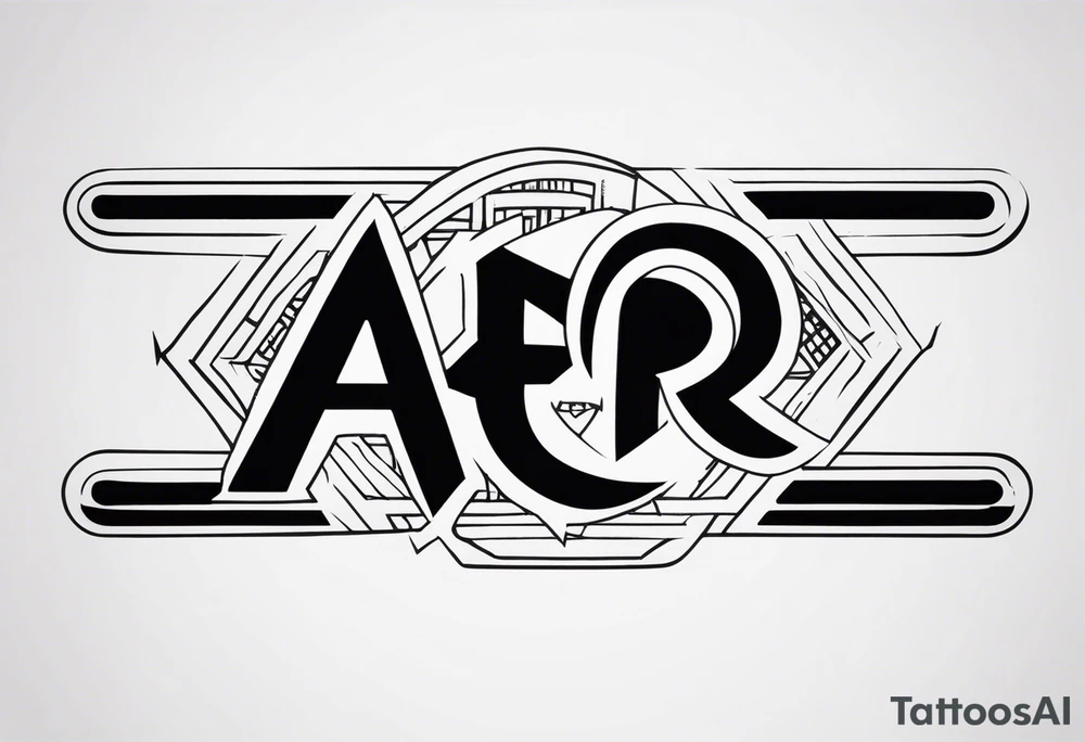 A naruto headband with the letters AR in the middle tattoo idea