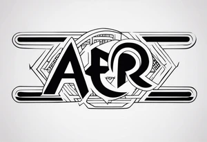 A naruto headband with the letters AR in the middle tattoo idea