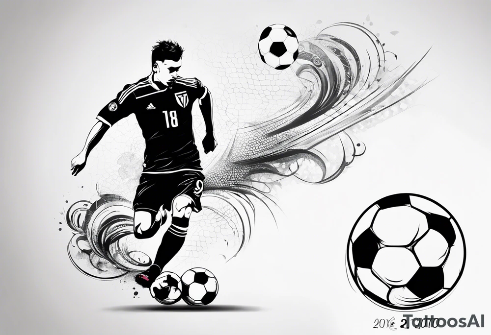 Soccer tattoo with VA and 92 number for the year I was born tattoo idea