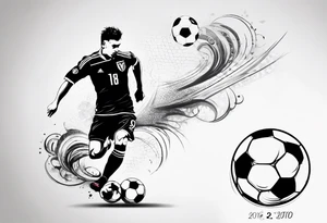 Soccer tattoo with VA and 92 number for the year I was born tattoo idea