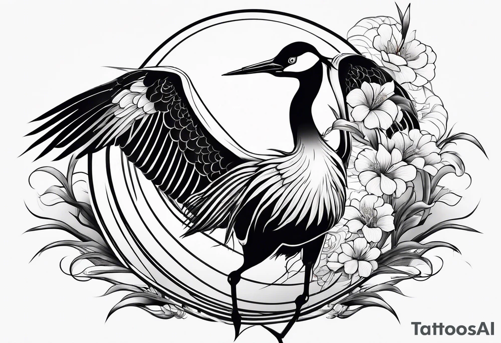Japanese crane tattoo idea
