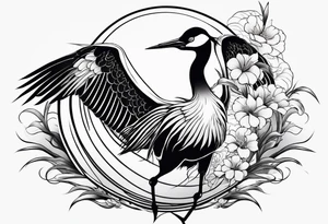 Japanese crane tattoo idea