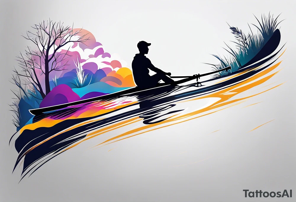 rower silhouette tattoo idea