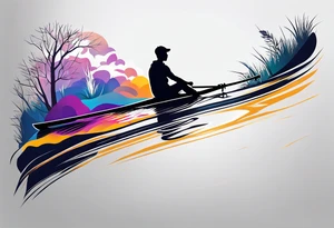 rower silhouette tattoo idea
