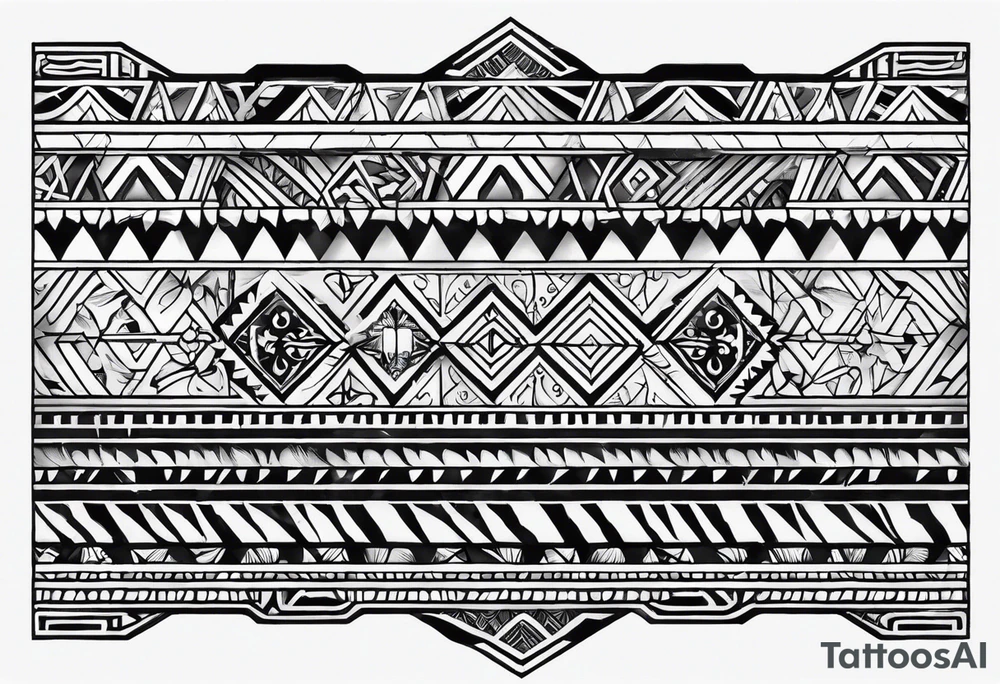 geometric hawiian tradtional style arm band tattoo idea