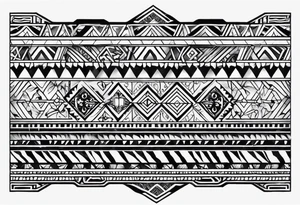 geometric hawiian tradtional style arm band tattoo idea