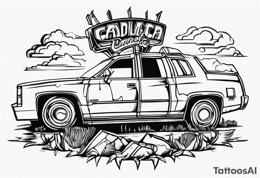 Cadillac ranch tattoo idea