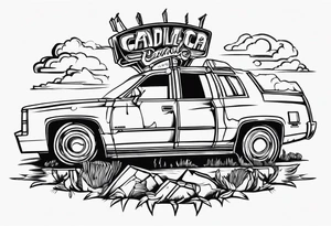 Cadillac ranch tattoo idea