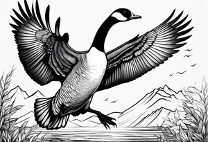 canadian goose taking off tattoo idea