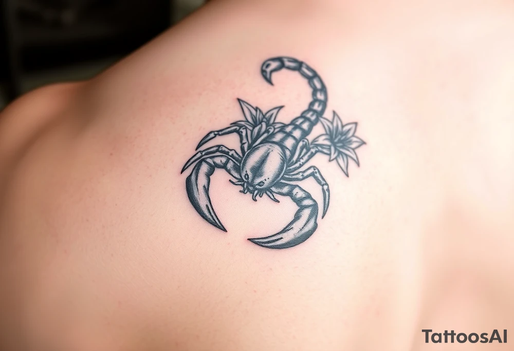A scorpion with lilys tattoo idea