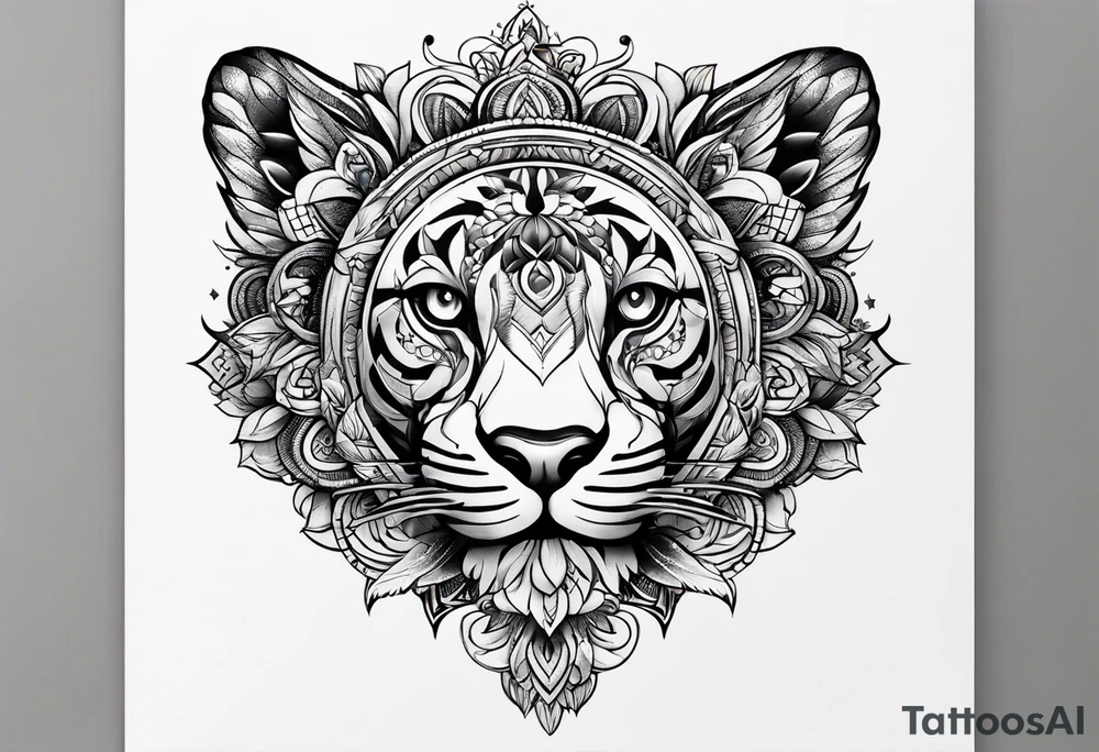 small round tattoo with open in the middle tattoo idea