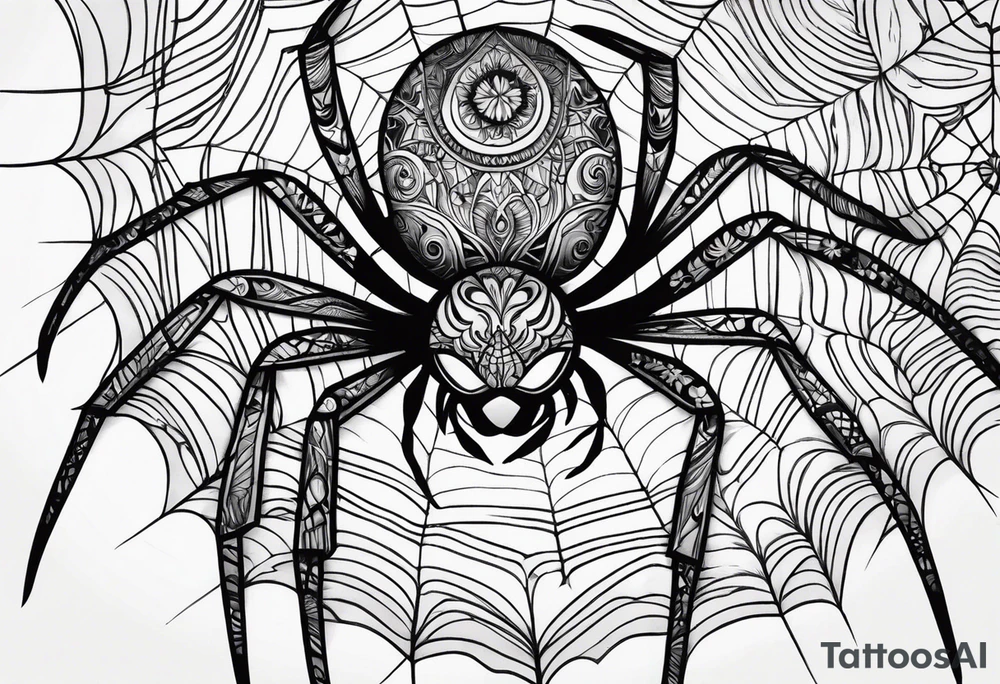 a psychedelic spider tattoo idea