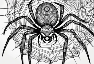 a psychedelic spider tattoo idea