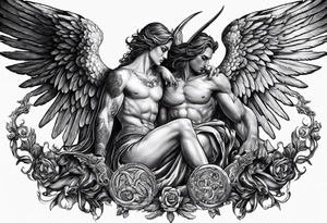 Angel vs Demon for all mankind tattoo idea