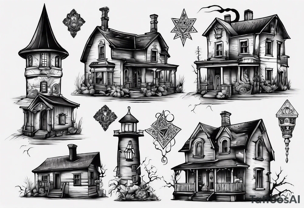 Old house tattoo idea