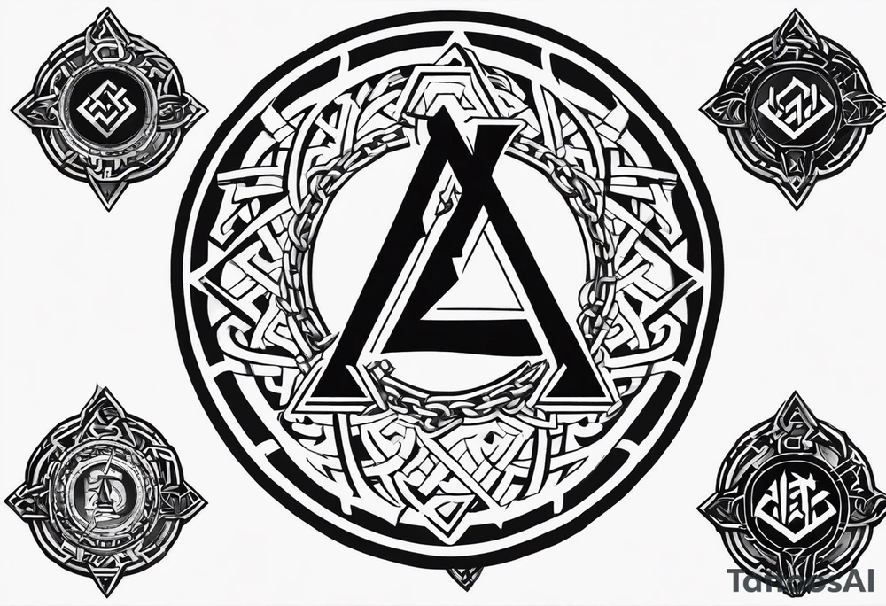 Valhalla round shield axe
Valknut barbed wire chains tattoo idea Valhalla round shield axe
Valknut barbed wire chains tattoo idea