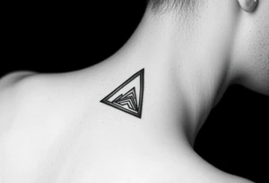Geometric small triangle about different paths in life merge together and become stronger while being psychedelic and trippy make it fine line 
Make it simple tattoo idea