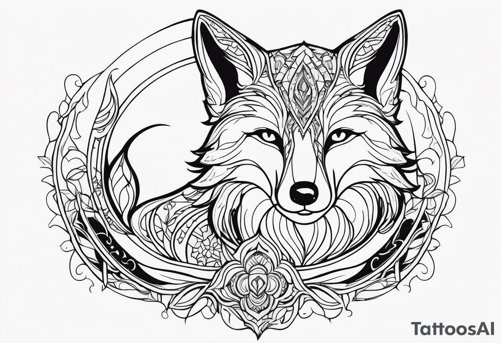 a mystical fox tattoo idea