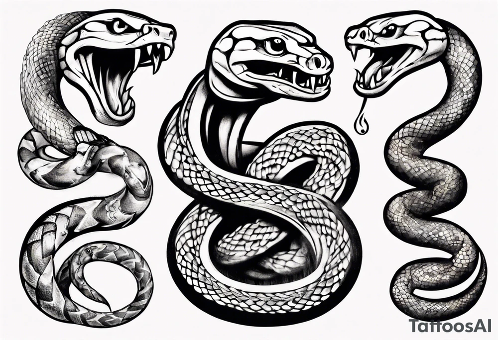 snake choking money tattoo idea
