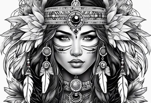 Native american,gemini, flowers, dream catcher, tattoo idea