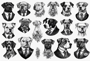 A dog in a double breasted suit tattoo idea