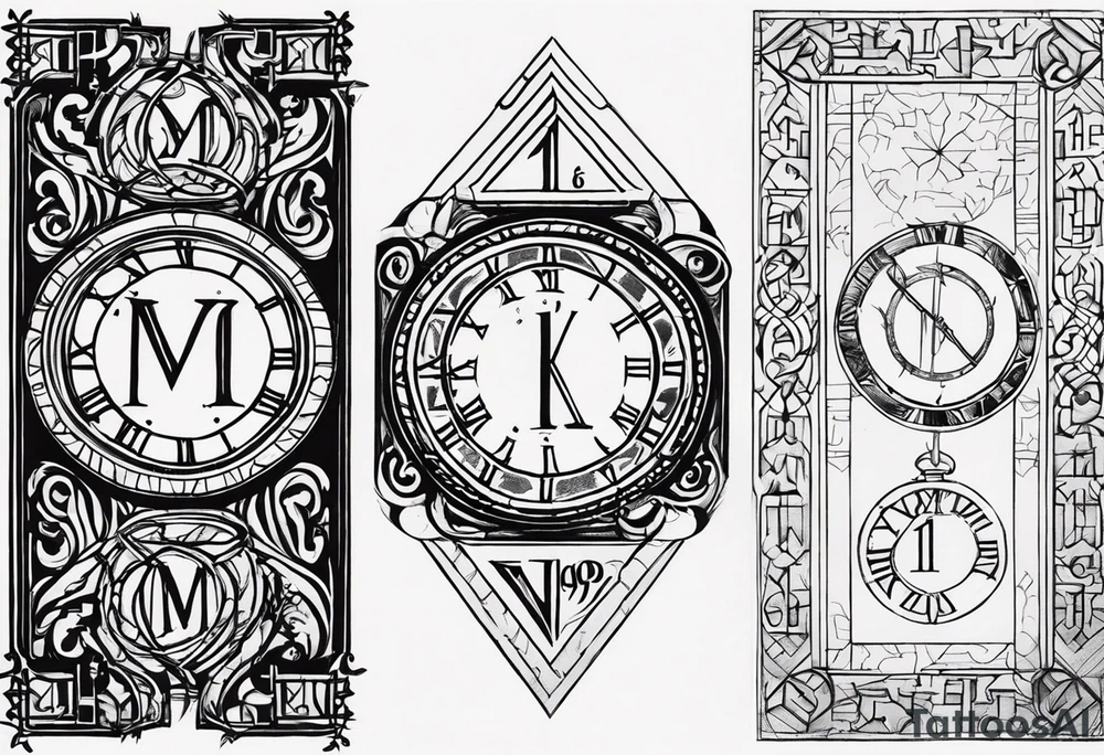 roman numeral January 1 1975 and February 4 969 tattoo idea