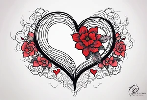 simple broken heart fine 
line tattoo idea