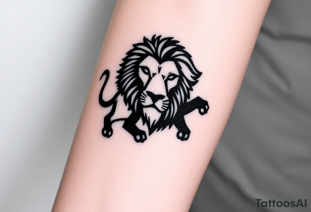 Fancy style "leo"  birth
 sign lion tattoo idea
