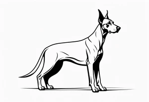 doberman full body minimalistic tattoo idea