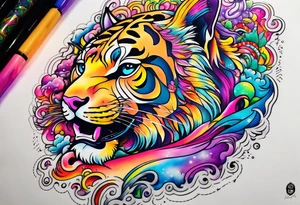 lisa frank inspired tattoo idea