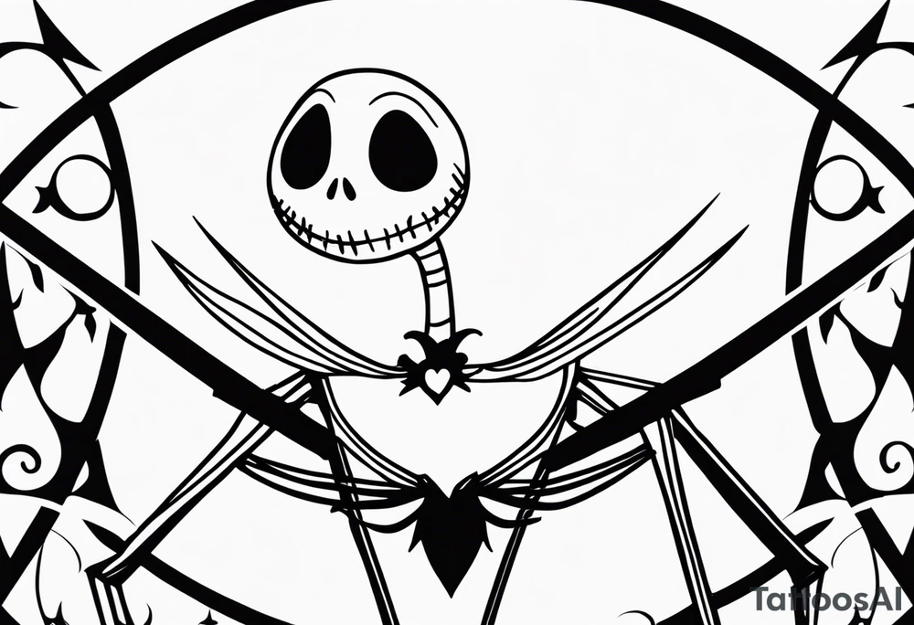 jack skellington minimalist tattoo tattoo idea