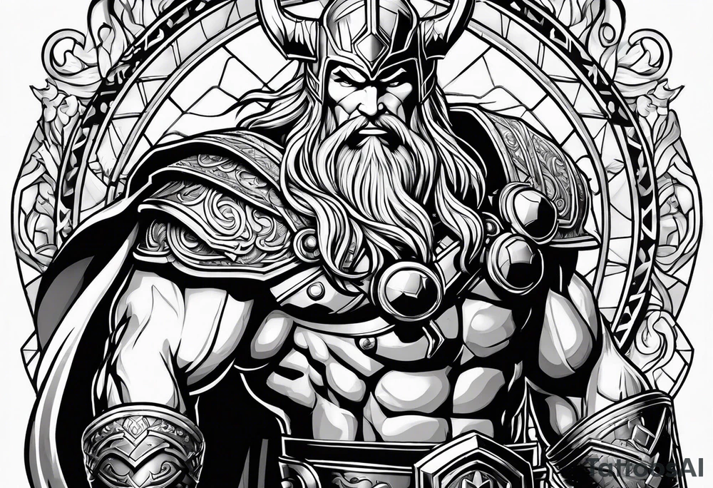 Thor mit Hammer in der Hand tattoo idea