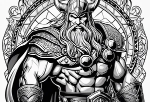 Thor mit Hammer in der Hand tattoo idea