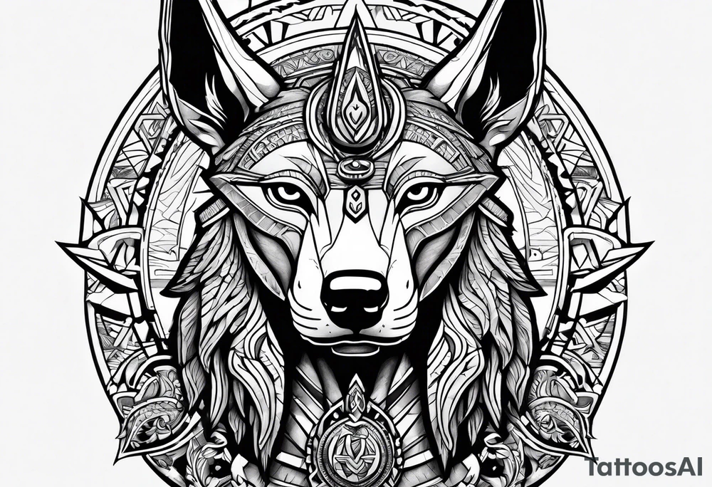 Angry Anubis ready to destroy world tattoo idea