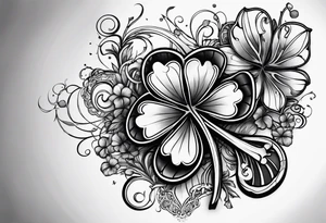 Mechanical Four leaf clover tattoo idea