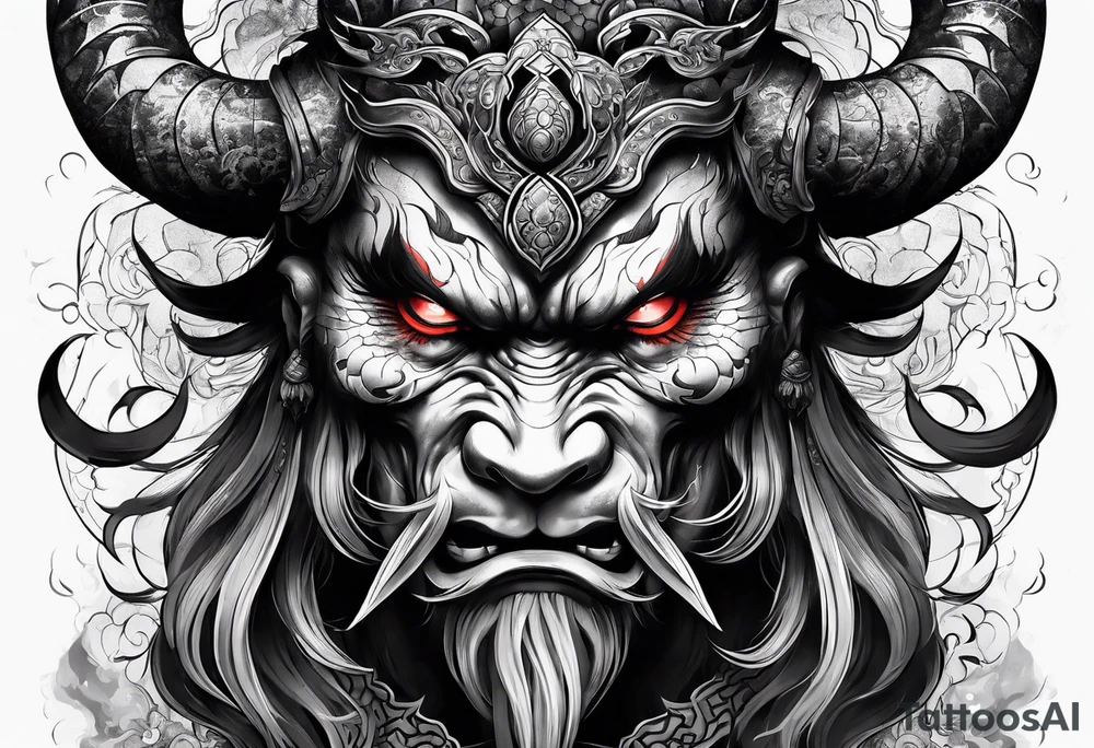 japanese demon tattoo idea