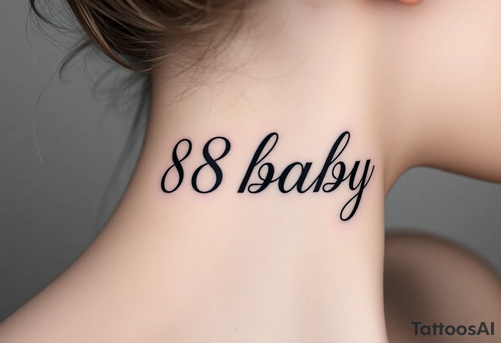 88baby block letters tattoo idea