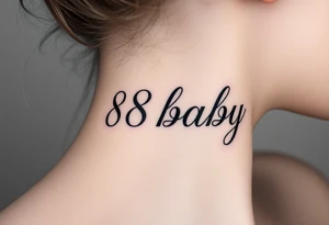 88baby block letters tattoo idea